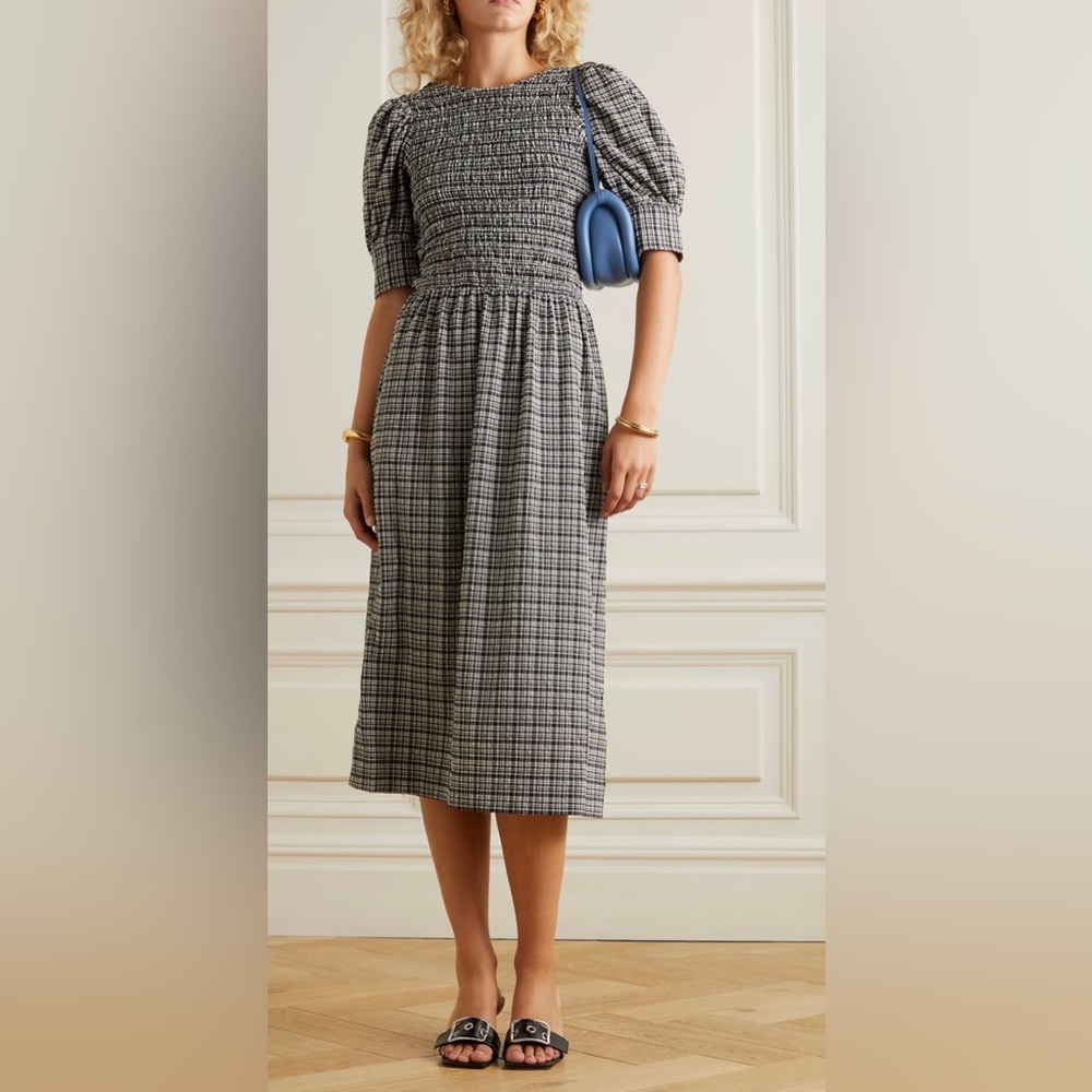 Ganni seersucker dress